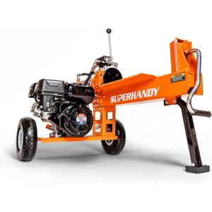 SuperHandy Log Splitter Portable 20 Ton Rapid Auto Return Ram System Bucher Gear Pump 7HP Engine Horizontal Full Beam Steel Wedge Firewood Splitting Forestry Harvesting (Orange)