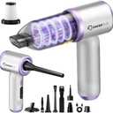 SakerPlus Mini Vacuum Cleaner, 3 in 1 Cordless Handheld Vacuum Cleaners, 18000Pa High Power Car Vacuum Cleaner with Brushless Motor,Adjustable Car Vaccum Portable for Cars,Desktop (Sliver and Purple)