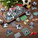 Hunnmingre 72 Pcs Soccer Iron on Patches Embroidered Soccer Patches Iron on Hat 36 Style Sport Ball Appliques for Hat Cap Clothes Jackets Jeans Dress Sew on DIY Backpack Accessories