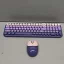 MOFII Wireless Keyboard and Mouse Combo, Compact Small Keyboard with Large Print, 2.4GHz Retro Typewriter Keyboard, Quiet Click Mouse for PC, Laptop, Desktop, Windows (Purple Gradient)