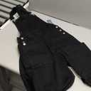 luvamia Jean Overalls for Women Loose Fit Baggy Wide Leg Bib Pocket Adjustable Straps Stretchy Denim Overall Jumpsuits (Small, Iconic Black)