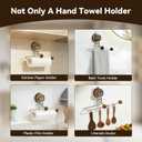Reusable Hand Towel Holder for Bathroom, No Drilling Hand Towel Bar, Suction Cup Hand Towel Holder for Wall, Stainless Steel Adhesive Towel Bar for Glass Tile Surfaces (Brown)