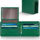 GNDR Wallet For Men Bifold Green RFID Blocking Slim Faux Leather Wallets Card Holder Front Pocket Minimalist Men Accessories With Gift Box
