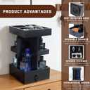 Cologne Organizer for Men,3 Tier Perfume Stand,360 Rotating,Felt Lining Drawer + 3 Compartments,Fit for Different Size/Shape Cologne,Display Holder/Watch/Jewellery,Gift for Husband/Father,Black