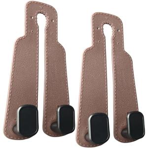 Pack of 4 FANDEHUA Car Hooks for Headrest, Metal, Neoprene, J-shape, 1 Hook, 5 lbs Capacity, Car, Purse, Bag