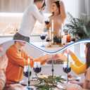 4 Pcs Winter Snowflake Theme Party Stemmed Wine Glasses Hand Painted Drinking Cup Wine Glasses Gifts for Birthday Theme Holiday Party Supplies