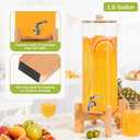 MOBYKE 2 PCS 1.6 Gallon Drink dispenser, Large Water Glass Beverage Dispenser With Wood Stand for Parties With Stainless Steel Spigot, Ideal for Lemonade,Juice, Tea, and Party Drinks