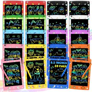 20 Pack LCD Writing Tablet for Kids, 8.5 Inch Colorful Doodle Board Drawing Pad, Educational Learning Travel Toys Birthday Gifts for Boys Girls Age 3 4 5 6 7 8