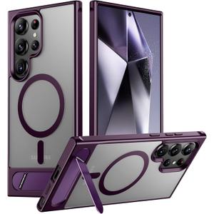 Temdan Magnetic for Samsung Galaxy S24 Ultra Case, [Innovate Stand][Military Grade Drop Protection][Non Slip][Translucent Matte] Shockproof Phone Case for Galaxy S24 Ultra 6.8" 2024 -Purple