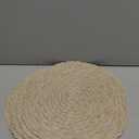 SHACOS Round Braided Placemats 15 inch Set of 6 Thick Boho Kitchen Table Placemats for Home Wedding Party (T-Beige, 6)