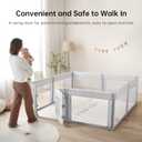 Baby Playpen with Door, Foldable Adjustable Play Pen for Babies and Toddlers,Heavy-Duty Play Yard Fence Play Area, Large Toddler Playpen, Light Grey