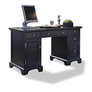 Homestyles Bedford Black Pedestal Desk
