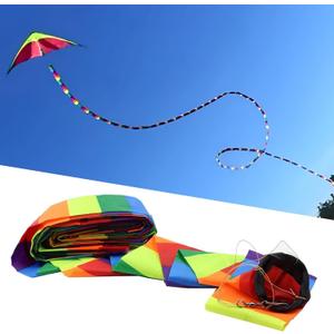 Rainbow Kite Tube Tail Outdoor Windsock with Connector, 65-Feet Kite Tail