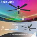 ZMISHIBO 60 Inch RGB Ceiling Fan with Light, Remote&App Control,Flush Mount