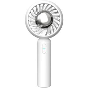 Ice compress fan USB rechargeable portable handheld mini wind portable ice ball cooling small fan (White)