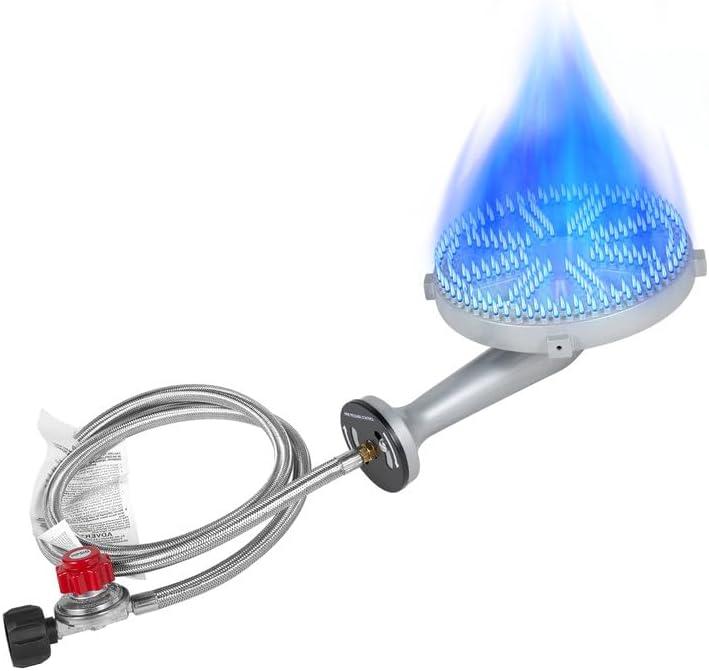 Llamaviva Portable High Pressure Propane Gas Stove with Adjustable Regulator, Heavy Duty Cast Iron Burner for Outdoor Cooking, Brewing, and Backyard BBQ(200, 000 BTU)