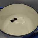 Mueller 6qt Enameled Cast Iron Dutch Oven, Heavy-Duty Casserole and Braiser Pan with Lid and Knob, Safe for All Cooktops, Aqua Blue (6 Quart)