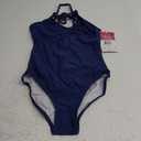 Kanu Surf Girls' Reese UPF 50 Beach Sport Criss-Cross One Piece Swimsuit (10, Solid Navy)