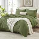 Andency King Size Comforter Set with Sheets Olive Green -7 Pieces Bed in a Bag Boho Tassel Bedding Sets, All Season Fringe Bed Set with Comforter, Sheets, Pillowcases & Shams