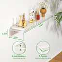 FEMELI 2 PCS 24" Acrylic Floating Shelves, Clear Shelf for Display, Plant, Perfume, Book in Bedroom Living Room Office, 5mm Thick Wall-Mounted Acrylic Shelves for Wall