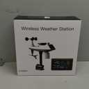 Wireless Weather Station with Color LCD Display, Temperature, Humidity, Wind Speed, Rainfall, 7 Languages, USB Charging, 3-Channel Sensors, 433.92MHz Signal (No WiFi) (5-1)