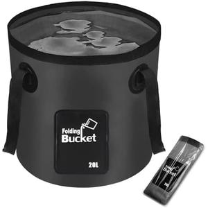 Wlikn Collapsible with Handle, Lightweight 5 Gallon 20L Folding Water Container, Portable Wash Basin for Camping, Fishing, Gardening, Car Washing, and Outdoor Use