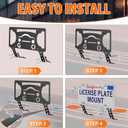 Front License Plate Bracket Mount Holder Compatible with Tesla Model Y 2019-2024, 2026 Juniper, No Drill, Second Installation, Heavy Duty Front License Plate Frame with Accessories