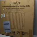 Cumbor 29.243" Baby Gate for Stairs, Wall-Mounted (Drill Required), Expandable No Bottom Bar Dog Gate, Auto Close Extra Wide Walk Thru, Pet & Toddler Proof Gate, Top & Bottom of Stairways (White)