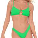 Sports Illustrated Women's Double Ring Bralette Bikini Top , Medium, Gecko