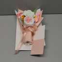 Crochet Flower Bouquet Pink, Handmade Crochet Flowers Bouquet, Knitted Floral Gift for Her, Mothers Day Birthday for Women Wife Mom Girlfriend with Gift Box Bag and Card