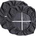 Yikko Chair Seat Covers, High-Density Check Jacquard Ekedalen Seat Covers for Dining Kitchen Restaurant Banquet, Stretch Removable Washable Chair Seat Cushion Protector (4 Dark Grey)