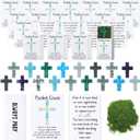 20 Set Pocket Hug Token Gifts Natural Cross Shaped Crystal Stones Pocket Prayer Box Mini Jesus Figurines in Bulk Church Favor for Adults Men