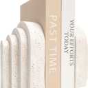 Heavy Duty Book Ends For Shelves, Decorative Stopper Resin Decor Bookends Books, Modern Home Aesthetic Aesthetically Pleasing Layered Arch Design, Set Of 2