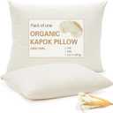 Leinuosen 1 Pack Organic Kapok Pillow 26" x 20" Natural Kapok Fiber Filled Sleeping Pillows with Breathable Cotton Shell, Adjustable Height Soft and Supportive for Comfort Sleeping(Classic)