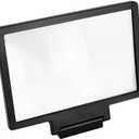 4 x Smart Phone Screen Magnifier Multi-Function Bracket for Cellphones Enlarged Display for Movies and Reading Compatibility Lightweight Portable Design Black (Medium)