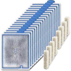 16 Pack Large Filter Cartridges Replacement for Aqueon QuietFlow Filter LED PRO Size 20,30,50,75/Power Filter Size 20,30,50,55/75, E Internal Size 40 and Canister Filter (with 8 Pack Filter Pads)