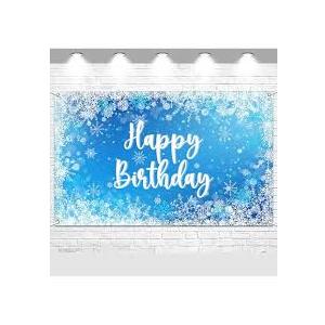 Snowflake Themed Happy Birthday Banner. 6'L x 3.5'H Snowflake Themed Happy Birthday Banner. 6'L x 3.5'H