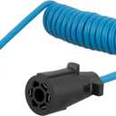 CURT 57271 5-Foot 7-Way RV Blade Vehicle-Side to 4-Way Flat Trailer Wiring Adapter Extension Harness