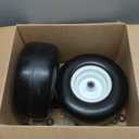 GICOOL 13x6.50-6 Flat Free Lawn Mower Tire and Wheel, Solid Smooth Zero Turn Mower Front Tire Assembly, with 3/4" & 5/8" Bearing, 4"-6.5" Centered Hub, Compatible with Lawnmower Garden Tractor, 2 Pack