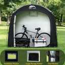 Happy Travel Bike Storage Shed Tent, Waterproof Portable Bicycle Cover with 30% More Top Storage Space for 2/3/4/5 Bikes,Clips Easy Setup Outdoor Sheds Shelter for Motorcycle, Garden Tools, Lawn Mower