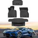 Custom for 2020-2025 Chevy Corvette C8 Floor Mats and Front and Rear Cargo Mats Trunk Liner TPE All Weather Accessories