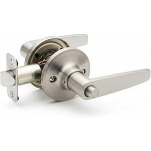 Copper Creek DL1231SS Daley Push Button Privacy Door Lever, Satin Stainless