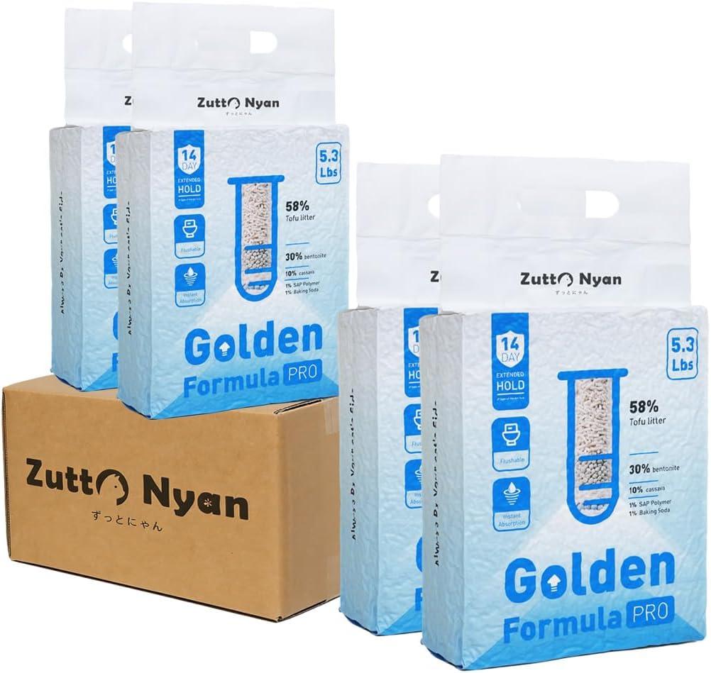 Zutto Nyan 5 in 1 Tofu Cassava Cat Litter - Superior Odor Control, 21.2lbs