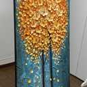 Yotree Paintings, 24x48 Inch Paintings Yellow Flowers Oil Hand Painting 3D Hand-Painted On Canvas Abstract Artwork Art Wood Inside Framed Hanging Wall Decoration Abstract Painting