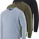 Real Essentials 3 Pack: Men's Soft Plush Fleece Crewneck Sweatshirt - Athletic Pullover Sweater (Big & Tall) (XX-Large)