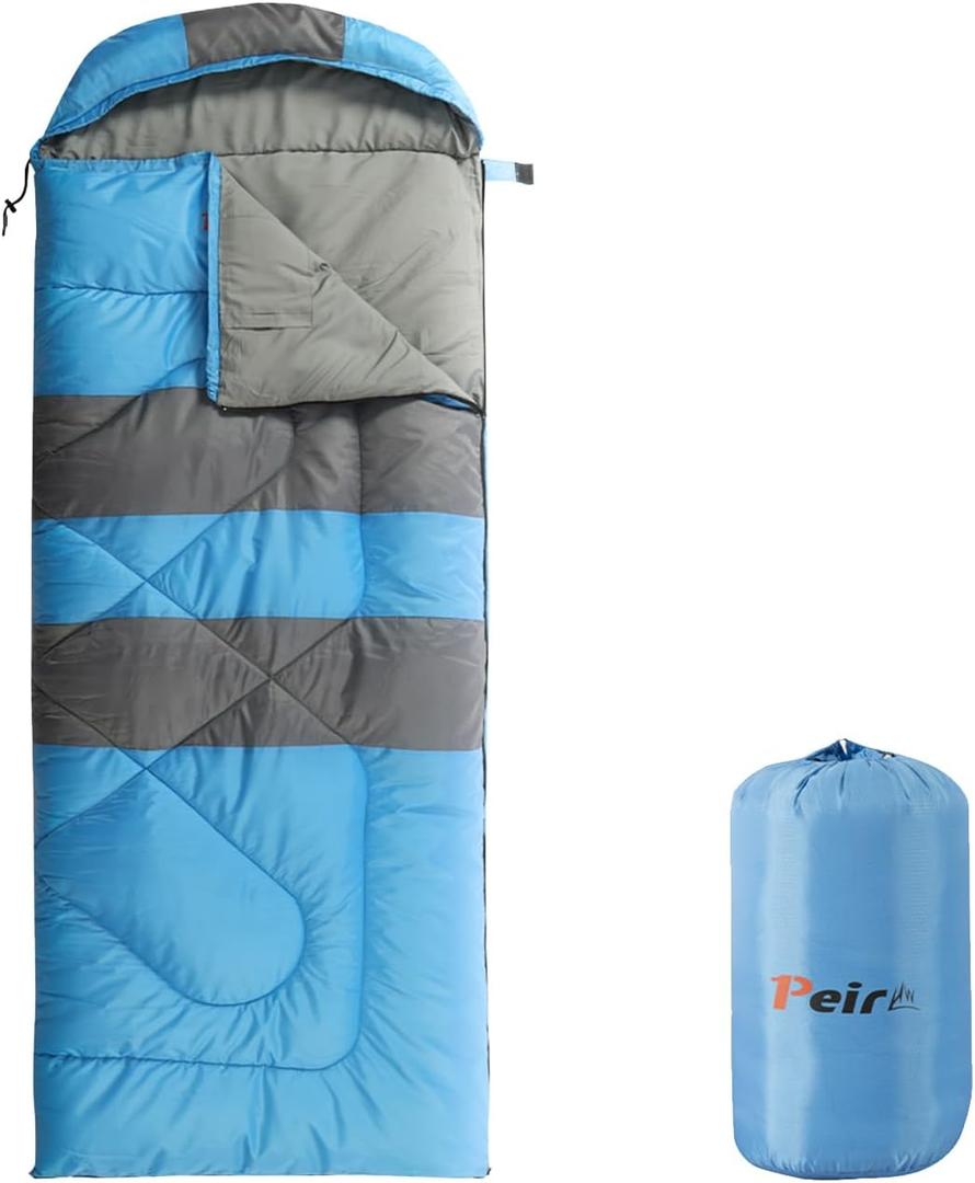 Peirhw Sleeping Bags, Camping Sleeping Bag for Adults, 3 Season Warm & Cool Weather, Lightweight Waterproof Sleeping Bags for Indoor Outdoor Camping Traveling Backpacking, Pink/Blue/Black