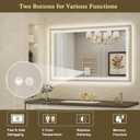 LED Bathroom Mirror 40"x30" Inch Brushed Gold Metal Frame Lighted Bathroom Vanity Mirror with Lights, Brighter Frontlit and Backlit Light up Anti Fog Mirror, 3-Color Dimmable, Memory Function