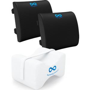 Everlasting Comfort Lumbar Support & Knee Pillow Bundle - Ultimate Comfort - Enhance Sleep and Office Comfort - Relieve Back Pain, Hip Pain, Knee Pain