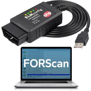 OHP ELMconfig FORS-CAN ELM327-based OBD2 to USB Programming Cable Diagnostic Scan Tool with MS-Can/HS-Can Switch for Ford Lincoln Mazda Mercury Series Vehicles