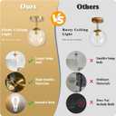 8 Inch Gold Semi Flush Mount Ceiling Light Fixture Clear Glass Globe Ceiling Light Fixture Modern Hallway Light Fixtures Mid Century Ceiling Light Brass Finish for Entryway Bedroom (Bulb Incl.), D8" * H14"